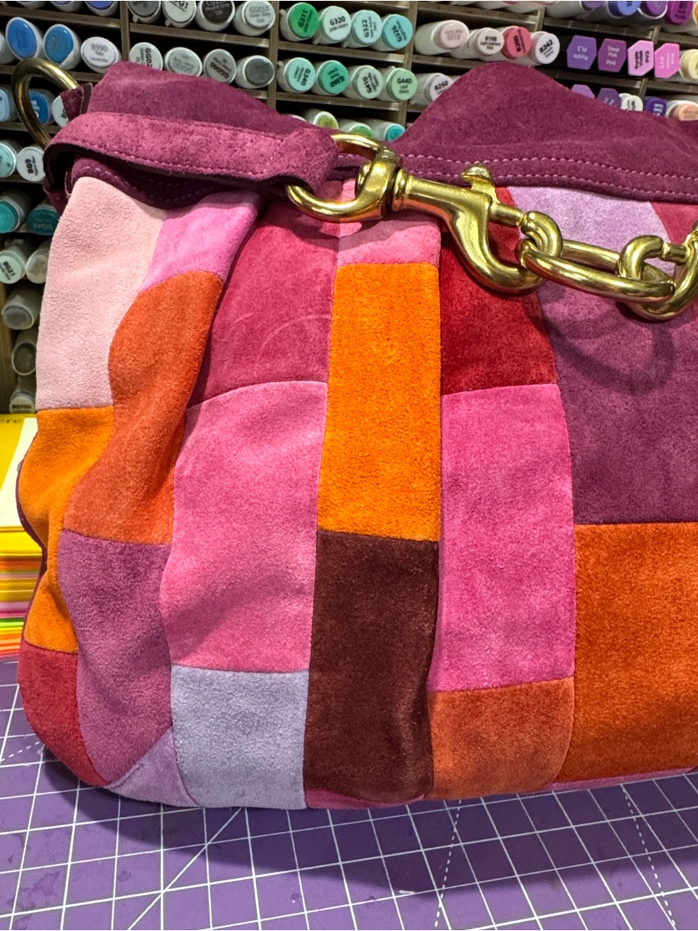 2005 Vintage Coach Mosaic Pleated Hampton Hobo - Picture 4 of 11